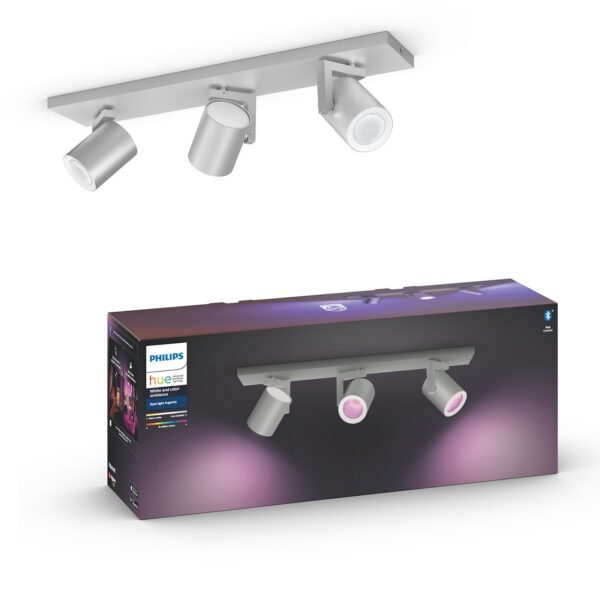 Philips Hue Lot de 3 spots connectés ARGENTA - 3x5.7W - Aluminium - White & Color Ambiance – Image 3