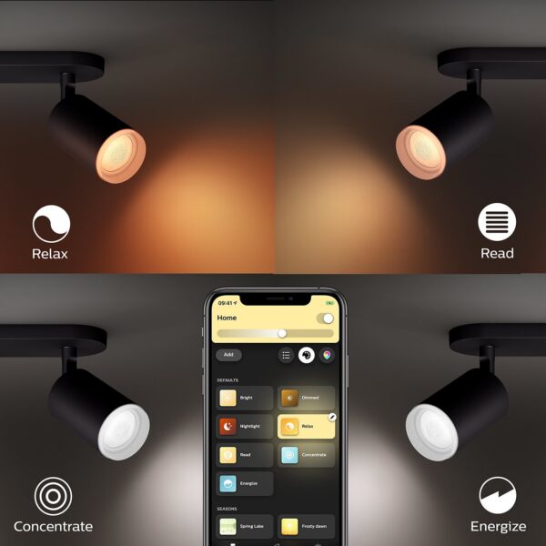 Philips Hue White & Color Ambiance FUGATO Spot 2x5.7W - Noir – Image 4