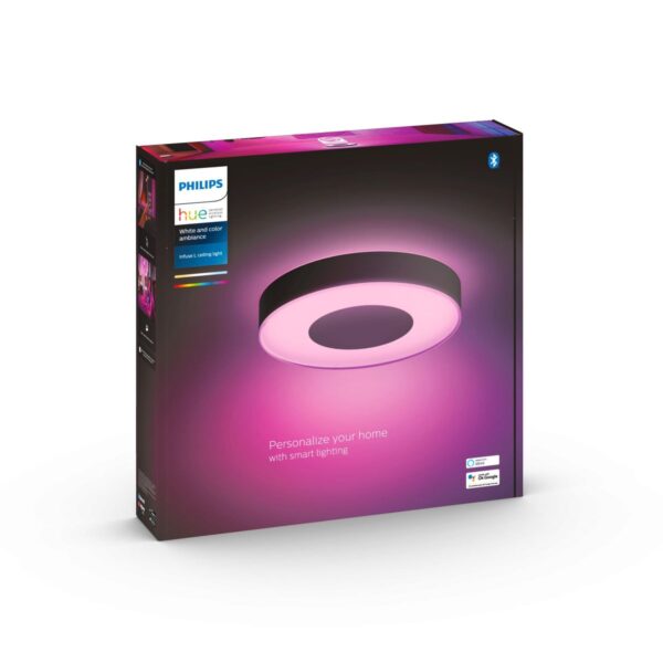 Philips Hue Plafonnier connecté INFUSE L - Noir - White Ambiance