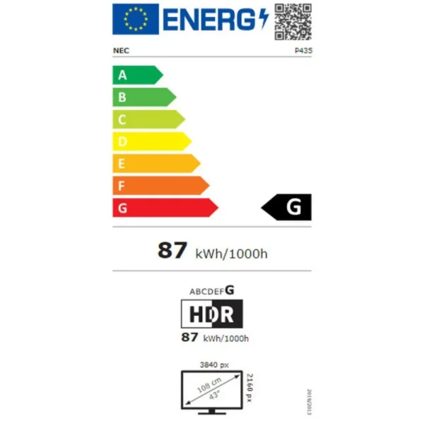 Écran Videowall NEC P435 PG-2 4K Ultra HD 49" 50-60 Hz – Image 2